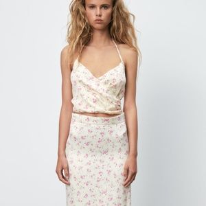 Zara floral midi skirt set